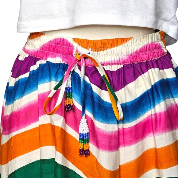 Farm Rio Dancing Stripes Maxi Skirt Size X-Small - Picture 8 of 13